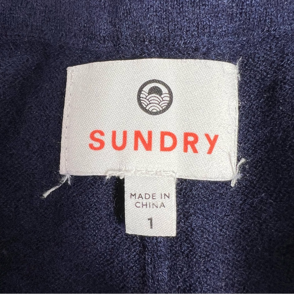 Sundry Cashmere Blend Joggers Sweatpants tRainbow Navy Size 1 -Small - Picture 9 of 13